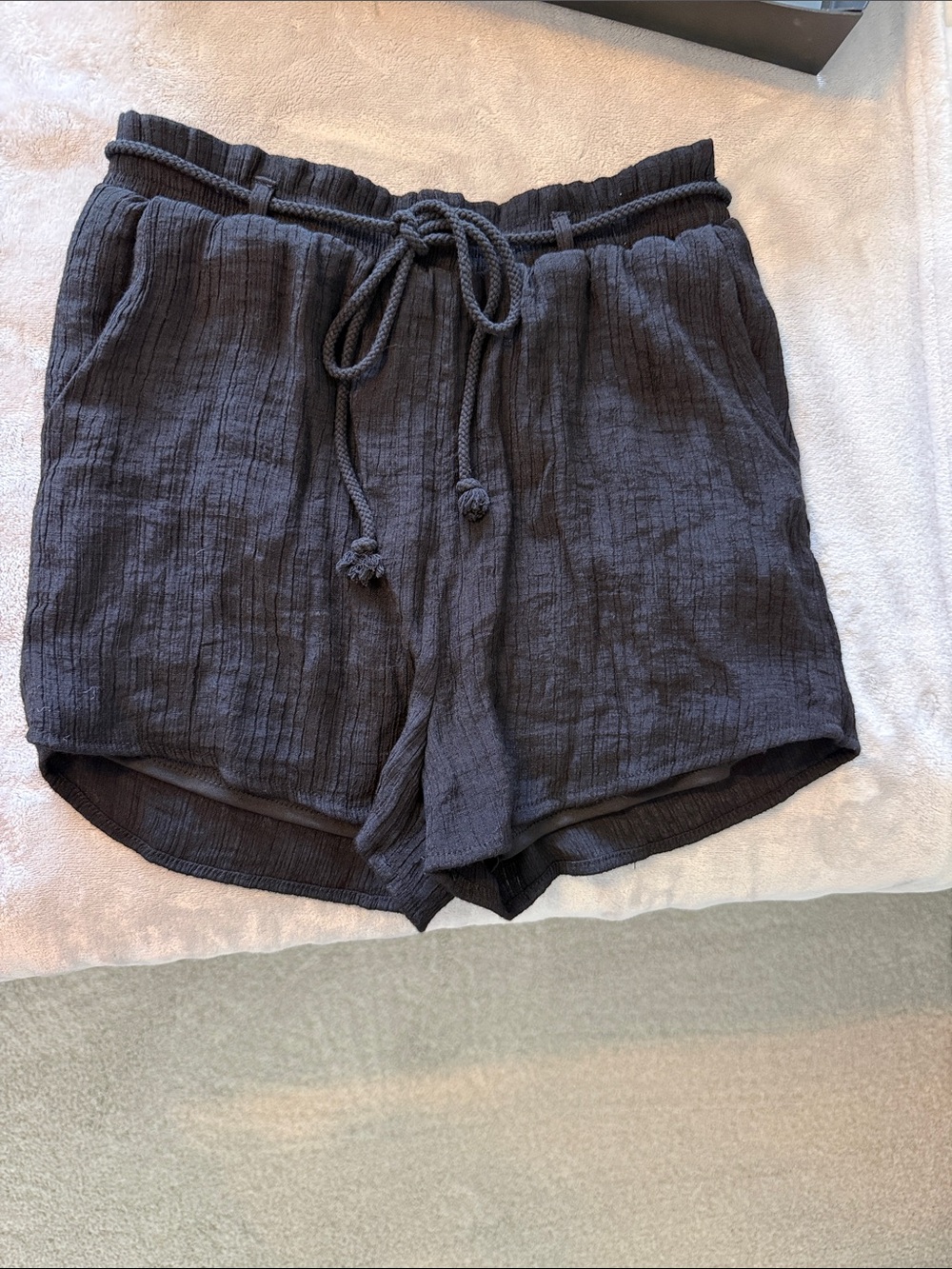 Women’s Black Athletic Drawstring Shorts